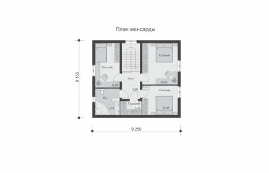 Проект одноэтажного жилого дома с мансардой